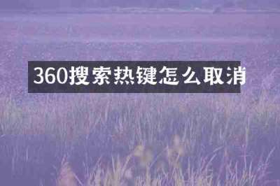 360搜索热键怎么取消