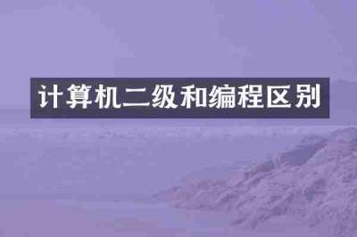 计算机二级和编程区别