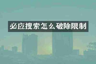 必应搜索怎么破除限制
