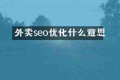 外卖seo优化什么意思