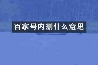 百家号内测什么意思