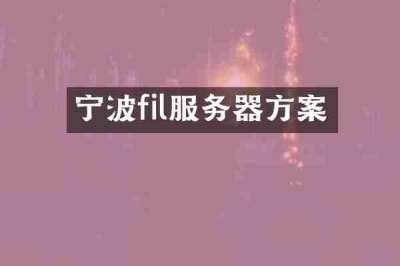 宁波fil服务器方案