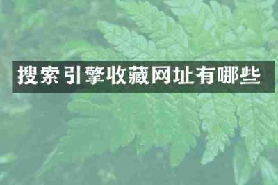 搜索引擎收藏网址有哪些