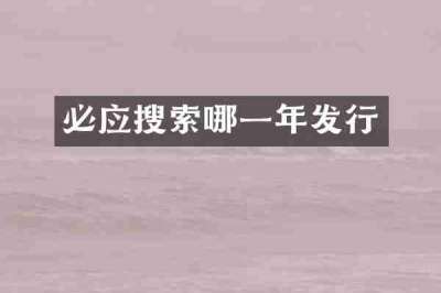 必应搜索哪一年发行