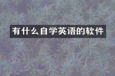 有什么自学英语的软件