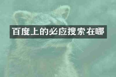 百度上的必应搜索在哪