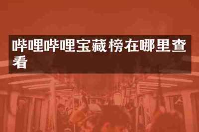 哔哩哔哩宝藏榜在哪里查看