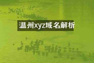 温州xyz域名解析