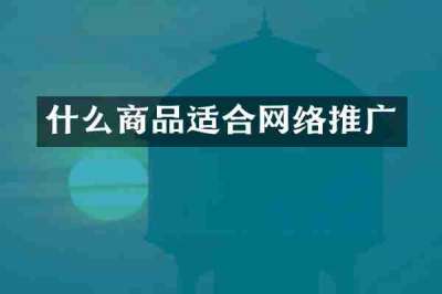 什么商品适合网络推广