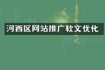 河西区网站推广软文优化