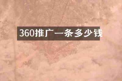 360推广一条多少钱