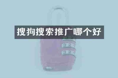 搜狗搜索推广哪个好