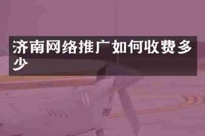 济南网络推广如何收费多少
