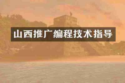 山西推广编程技术指导