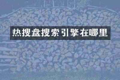 热搜盘搜索引擎在哪里