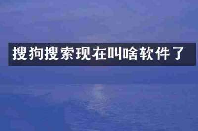 搜狗搜索现在叫啥软件了