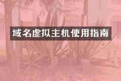 域名虚拟主机使用指南