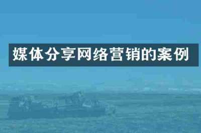 媒体分享网络营销的案例