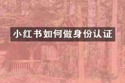 小红书如何做身份认证