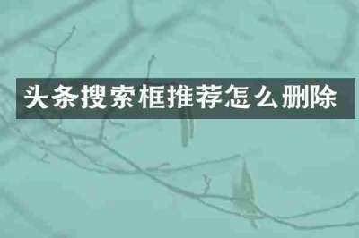 头条搜索框推荐怎么删除