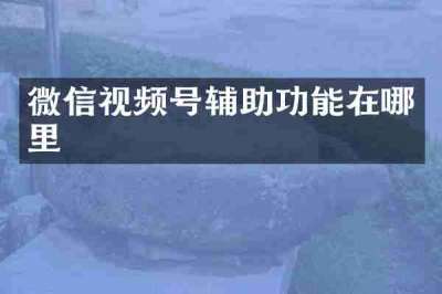 微信视频号辅助功能在哪里