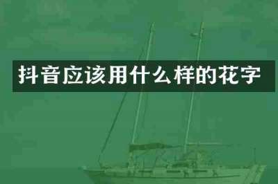 抖音应该用什么样的花字