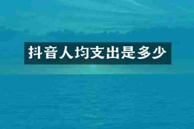 抖音人均支出是多少
