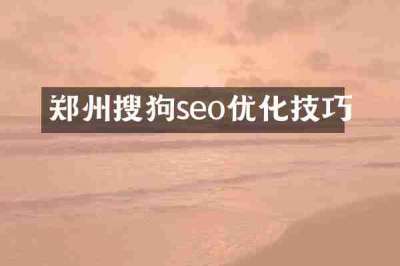 郑州搜狗seo优化技巧