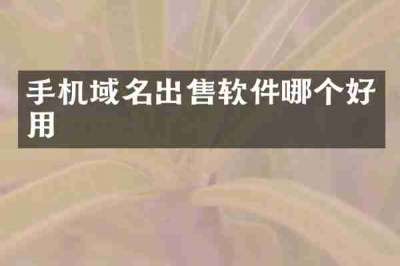 手机域名出售软件哪个好用