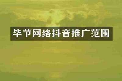 毕节网络抖音推广范围