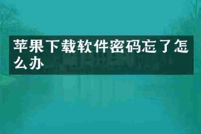 苹果下载软件密码忘了怎么办