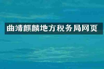 曲靖麒麟地方税务局网页