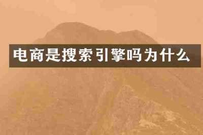 电商是搜索引擎吗为什么
