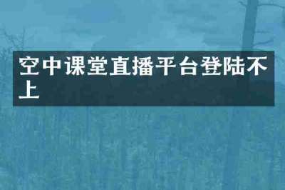 空中课堂直播平台登陆不上
