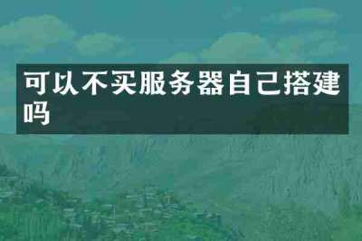 可以不买服务器自己搭建吗