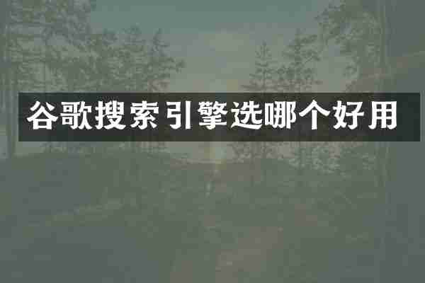 谷歌搜索引擎选哪个好用