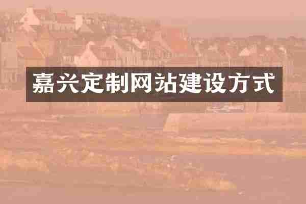嘉兴定制网站建设方式