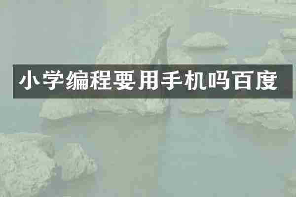 小学编程要用手机吗百度