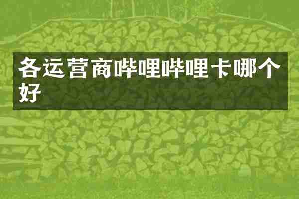 各运营商哔哩哔哩卡哪个好