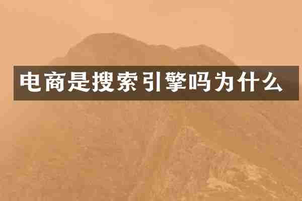 电商是搜索引擎吗为什么