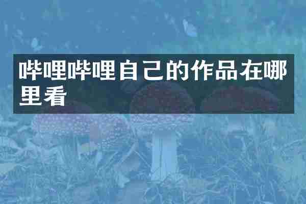 哔哩哔哩自己的作品在哪里看