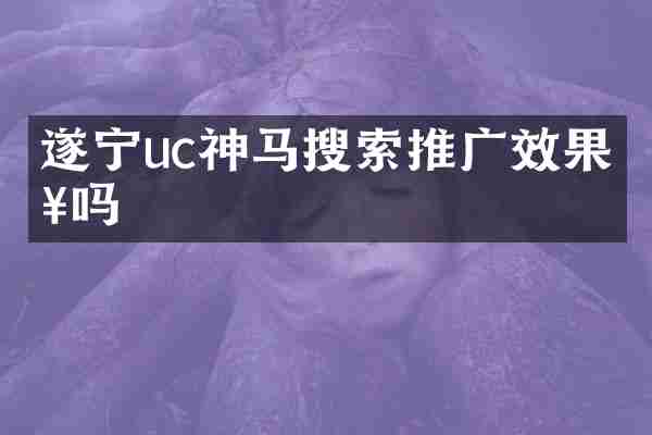 遂宁uc神马搜索推广效果好吗