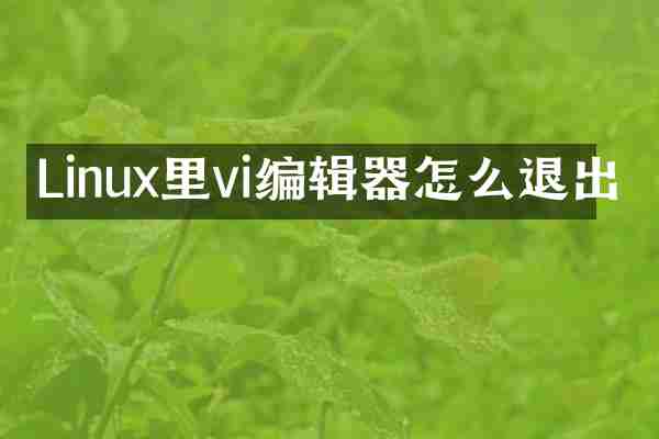 Linux里vi编辑器怎么退出