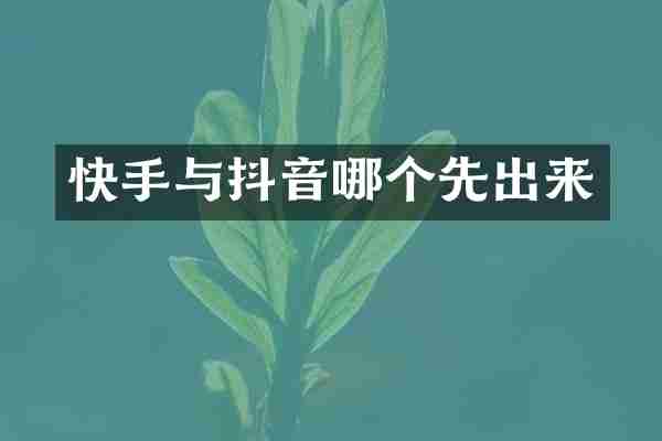 快手与抖音哪个先出来