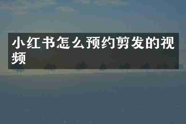 小红书怎么预约剪发的视频