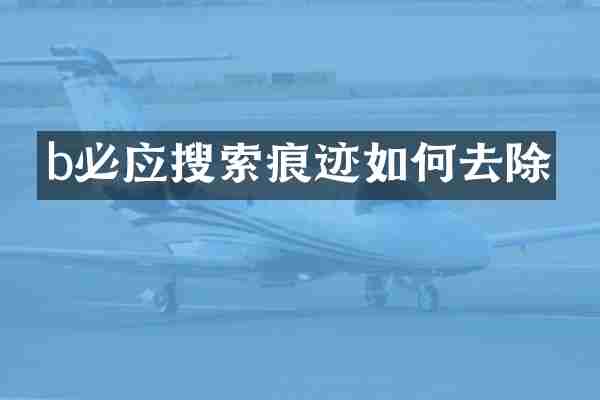 b必应搜索痕迹如何去除