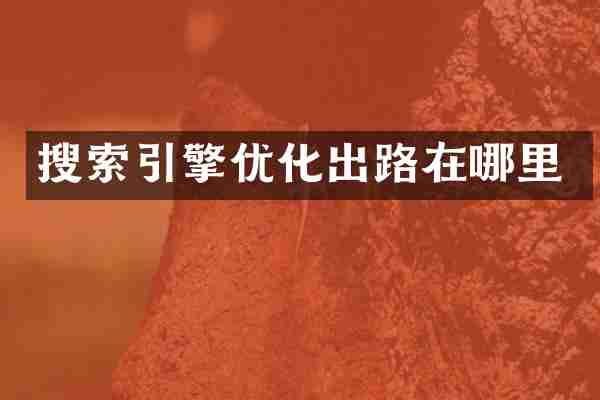 搜索引擎优化出路在哪里