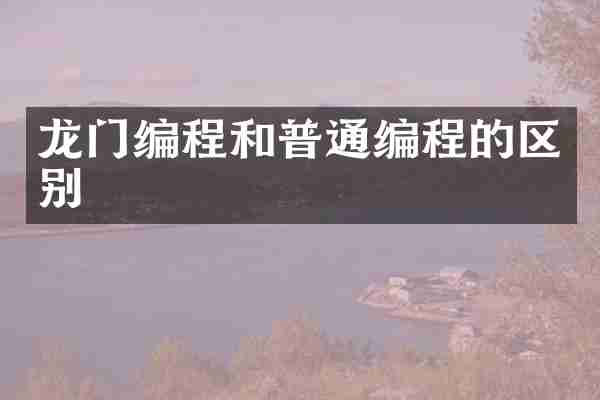 龙门编程和普通编程的区别