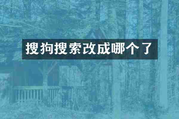 搜狗搜索改成哪个了