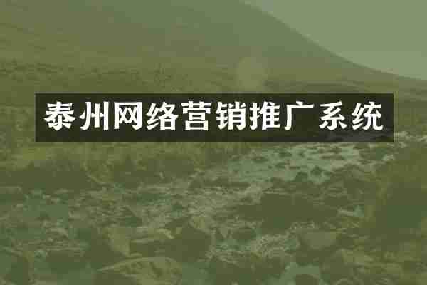 泰州网络营销推广系统